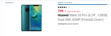 Huawei Mate 20 Pro (6.39″, 128GB, Dual SIM, 40MP
