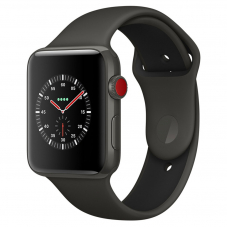 Apple Watch Edition GPS + Cellular (Series 3), 42mm Keramikgehäuse, grau oder weiss mit Sportarmband, Grau/Schwarz (MQM62ZD/A)