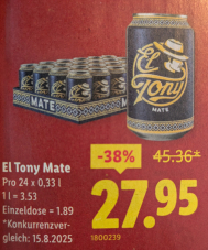 30% auf El Tony Mate 24×0,33l bei Lidl