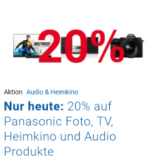 20% Rabatt auf Panasonic TVs