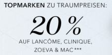 Douglas: 20% auf Lancome, Clinique, Zoeva & MAC