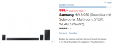 Samsung HW-N950 Atmos Soundbar für 999.-