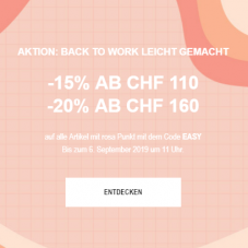 Bis zu 20% auf ausgewählte Artikel bei Sarenza (ab MBW CHF 110.-)