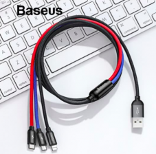CHF 2,57 Baseus 3 in 1 USB Kabel für iPhone XR Xs Max Ladekabel USB Typ C