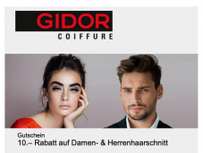 CHF 10.- Rabatt auf Haarschnitt bei GIDOR