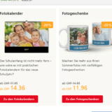 Nur heute: 20% auf alle Fotoprodukte bei ifolor, z.B. Fotobücher ab CHF 9.56 statt ab CHF 11.95