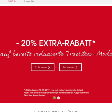 20% zusätzlicher Rabatt auf bereits reduzierte Trachtenmode bei Frankonia, z.B. Luis Steindl Midi Dirndl aus Baumwolle für CHF 87.96 statt CHF 159.95