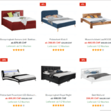 Bis zu 30% auf Betten und Zubehör bei Home24, z.B. Futonbett Chateau 140x200cm für CHF 269.95 statt CHF 329.95