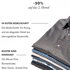 50% auf das zweite Herren-Hemd bei WE Fashion, z.B. HERREN-SLIM-FIT-HEMD MIT MUSTER für CHF 29.98 statt CHF 59.95