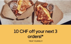 10CHF Rabatt auf deine nächsten 3 Bestellungen auf Uber Eats