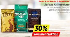 Weekend-Kaffee-Aktion bei Denner - minus 30 % auf Bohnen, auch auf bestehende Aktionen