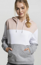 Zalando: Damen Urban Classics Kapuzenpullover, light rose/white/grey, div. Grössen