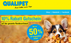 Qualipet - Bis 50% Rabatt auf alle aufgeführten Hundeartikel sowie 10% Rabatt aufs gesamte Hunde-Sortiment