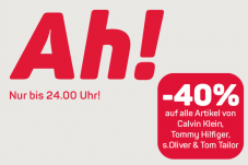 Ackermann Gutschein für 40% Rabatt auf Marken wie Calvin Klein, Tommy Hilfiger etc. bis Mitternacht