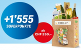 Coop Gutschein für 1555 Punkte ab 250 Franken Einkauf bis 28.01.24
