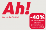 Ackermann Gutschein für 40% Rabatt auf Jacken, Mäntel und Pullover bis Mitternacht