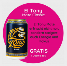 Gutschein für gratis El Tony Mate Classic bei Newsletter-Anmeldung bei Rio Getränke