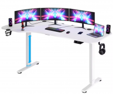 Höhenverstellbarer Schreibtisch Weiss 160x75x73-118cm bei DeubaXXL