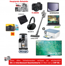 Interdiscount Gutschein für 20 Franken Rabatt ab 150 Franken Bestellwert als Sofortpreis beim Gewinnspiel