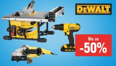 Bis zu 50% Rabatt auf DeWalt Produkte z.B. DEWALT Winkelschleifer 125 mm bei Jumbo