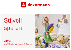 30% Rabattgutschein bei Ackermann auf Mode, Wohnen & Garten bis 28. Mai
