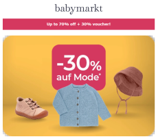 Babymarkt Rabattgutschein – 30% auf Mode-Highlights bis 29. Mai