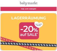 Babymarkt Rabattcode – 20% extra im Sale bis 09.06.2025 sichern