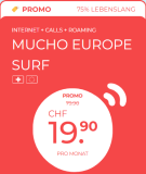 BESTPREIS: MUCHO Mobile – Europe Surf Abo. CH: alles unlimitiert; EU: unlimitiertes Dataroaming, Swisscom-Netz