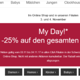 25% auf alles bei C&A, z.B. Bluse für CHF 18.75 statt CHF 25.-