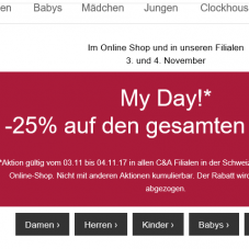 25% auf alles bei C&A, z.B. Bluse für CHF 18.75 statt CHF 25.-