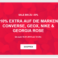 10% zusätzlich auf Converse, Geox, Nike und Georgia Rose im SALE bei Sarenza