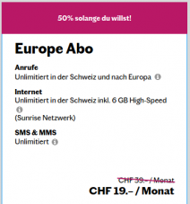 Lebara Europe -> Unlimitierte Anrufe to CH und Europe, unlimitierte weltweit SMS, 6GB 4G internet – 19 /Monat fur IMMER