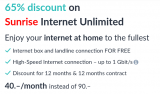 Sunrise internet unlimited  (bis 1Gbit/s) durch yallo für CHF 40.- / Monat (für 24 Monate)