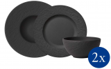 Villeroy und Boch – Manufacture Rock Starter-Set 6 tlg., Premium Porzellan, spülmaschinen-, mikrowellengeeignet