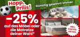 25 % Rabatt auf Möbel oder Matratzen nach Wahl bei Conforama – inklusive Gartenartikel