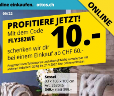 Neuer Ottos Gutschein 10 CHF ab 60 CHF