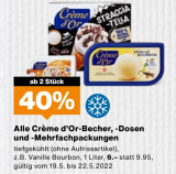 Wochenendknaller bei Migros: 40% Rabatt auf alle Crème d’Or-Becher, -Dosen und -Mehrfachpackungen (Glacé-Vorrat aufstocken!)