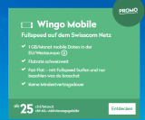 Wingo Mobile Promo: 25.- pro Monat (auch für Bestandeskunden!) inkl. 1GB Daten in Europa