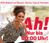 Ackermann: 40% Rabatt auf Blusen, Shirts, Tops & Hemden (auch reduzierte Artikel) bis Mitternacht
