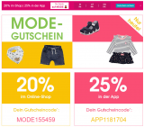 Nur HEUTE: BABY-MARKT 20% Online und 25% in der App auf “Mode”