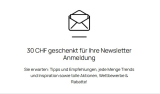 CHF 30.- Gutschein nach Newsletter-Anmeldung bei Jelmoli