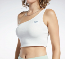 Reebok: Classics Rib One-Shoulder Tanktop in weiss 2XS bis XL erhältlich