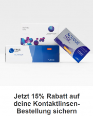 15% Rabatt auf alle Kontaktlinsen und Pflegemittel bei MisterSpex