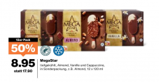 Migros Angebote KW36: 40% Rabatt auf 10L Kult Ice Tea Brik und weitere Getränke, 50% auf 12er MegaStar Glace und Chicken-Nuggets zum halben Preis im Wochenendknaller