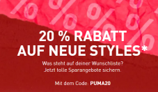20% auf ausgewählte Artikel bei Puma (nur noch heute!)