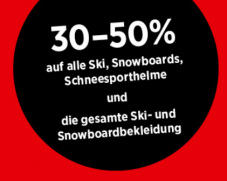 SportXX: 30-50% auf alle Ski, Snowboards, Schneesporthelme und Ski- sowie Snowboardbekleidung