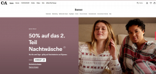 C&A Black Week: 50% Rabatt auf das 2. Teil Nachtwäsche mit Code