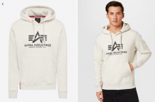 ALPHA INDUSTRIES Sweatshirt in grau bei About You (Gr. S, M, L)