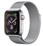 APPLE Watch Series 4 GPS + Cellular, 40mm Edelstahlgehäuse, Silber mit Milanaise Armband (MTVK2FD/A) bei microspot
