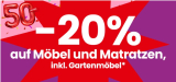 20% Rabatt auf Möbel, Matratzen & Gartenmöbel bei Conforama